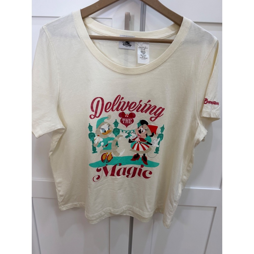 Disney Parks Christmas Minnie Daisy Delivering The Magic Shirt Cream Large